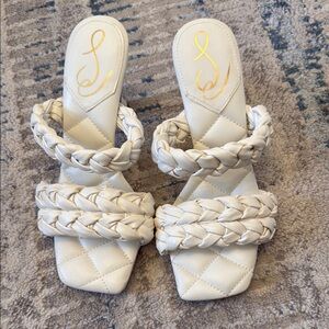 Elegant Cream Braided Women's Sandals